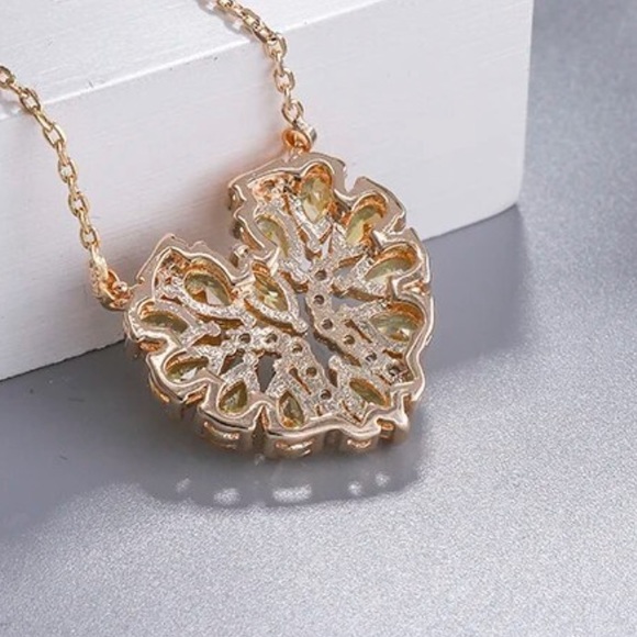 Yellow Zircon Heart Necklace - Picture 6 of 6